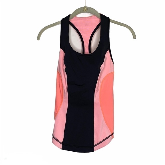 Lululemon Cardio Kick Tank Black Coral Orange - Picture 1 of 8